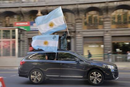 Banderas en la protesta del campo