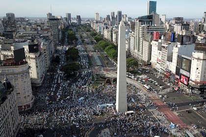 Banderazo #8N en el Obelisco desde el drone