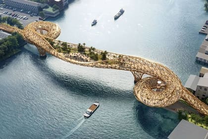 Bangkok presenta el modelo de un puente peatonal sobre el río Chao Phraya