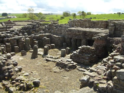 Baños públicos de Vindolanda, centro del hallazgo de las tablas de madera romanas