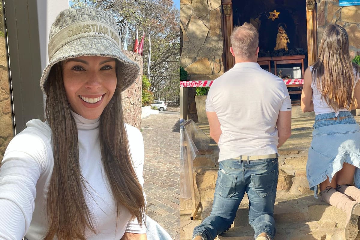 Bárbara Franco y su pareja, el abogado Fernando Burlando, viajaron a Salta y visitaron a la Virgen del Cerro