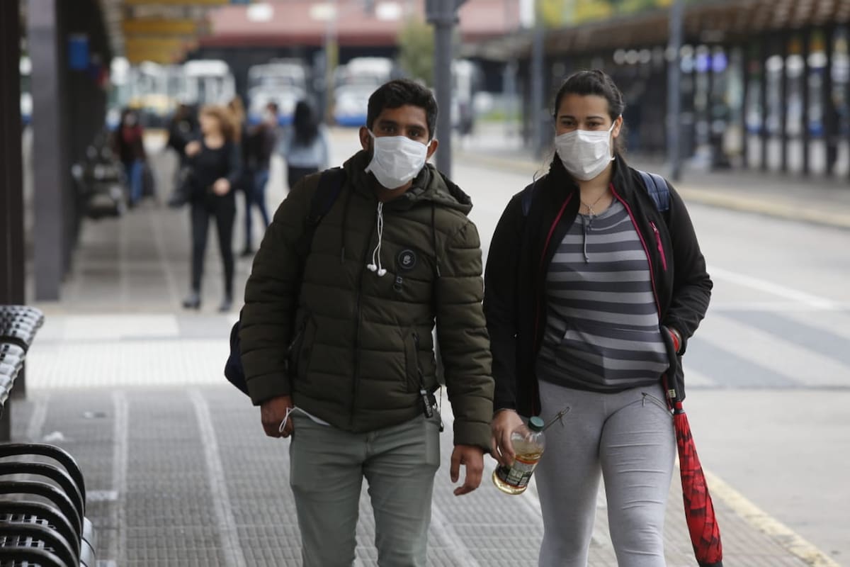 Barbijos controles estación de tren Once