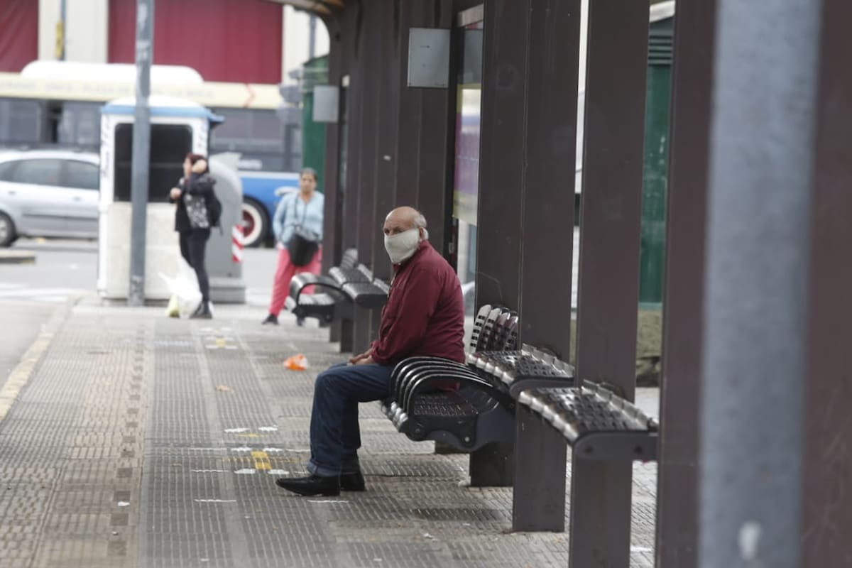 Barbijos controles estación de tren Once