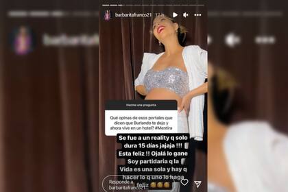 Barby se sinceró en su respuesta (Foto Instagram @barbaritafranco21)