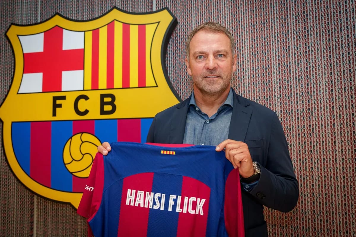 Barcelona presentó a su nuevo entrenador, el alemán Hansi Flick