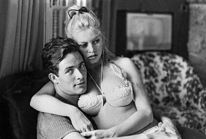 Bardot y su segundo marido, el actor Jacques Charrier, padre de su único hijo.