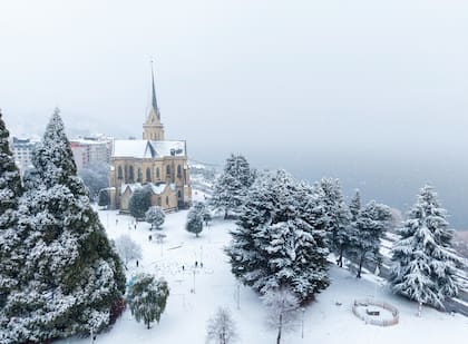 Bariloche, ayer, tras la intensa nevada