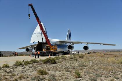 Se cargaron en el avión Antonov AN 124, el cual despegará de suelo argentino el sábado 22 a la madrugada, con destino a las instalaciones de la empresa SpaceX en Cabo Cañaveral