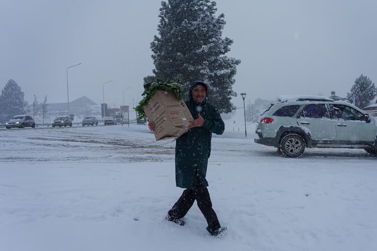 Bariloche. La primera nevada intensa del año pinto la ciudad de blanco.