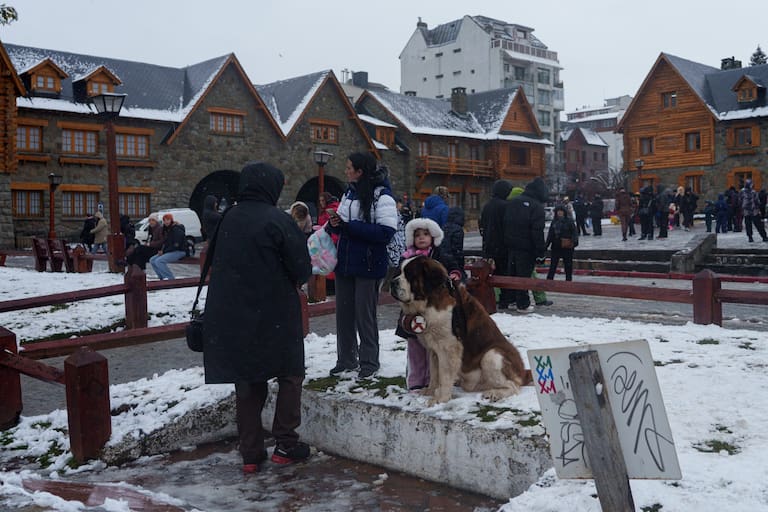 Bariloche. La primera nevada intensa del año pinto la ciudad de blanco.
