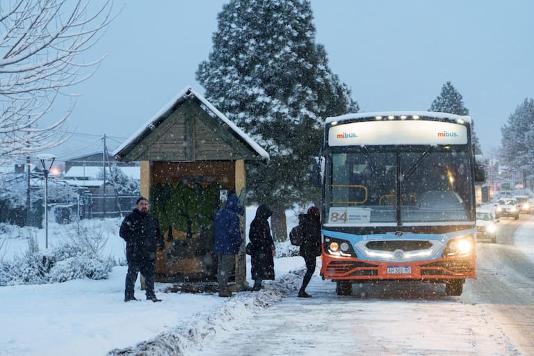Bariloche. La primera nevada intensa del año pinto la ciudad de blanco.
