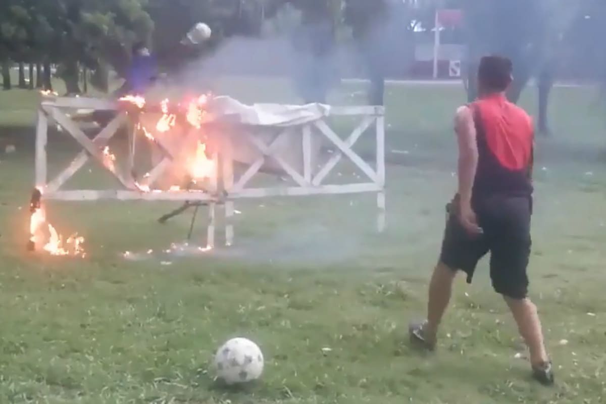 Barrera en llamas: el particular método de entrenamiento de Diego Svery