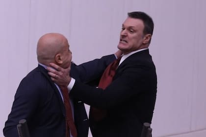 Batalla campal en el parlamento turco