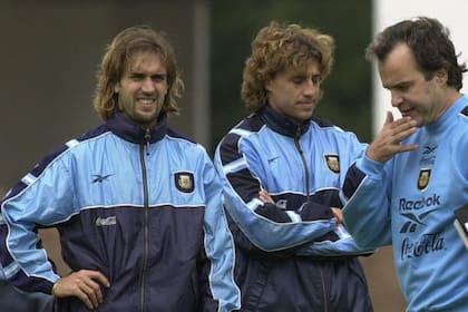 Bati, Crespo y Bielsa, en la selección argentina