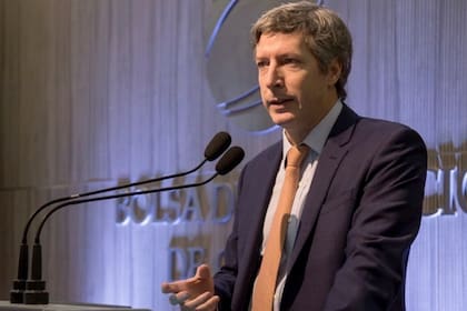 Bausili, ayer, en la Bolsa de Comercio de Córdoba