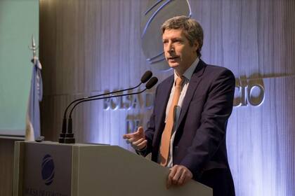 Bausili, ayer, en la Bolsa de Comercio de Córdoba