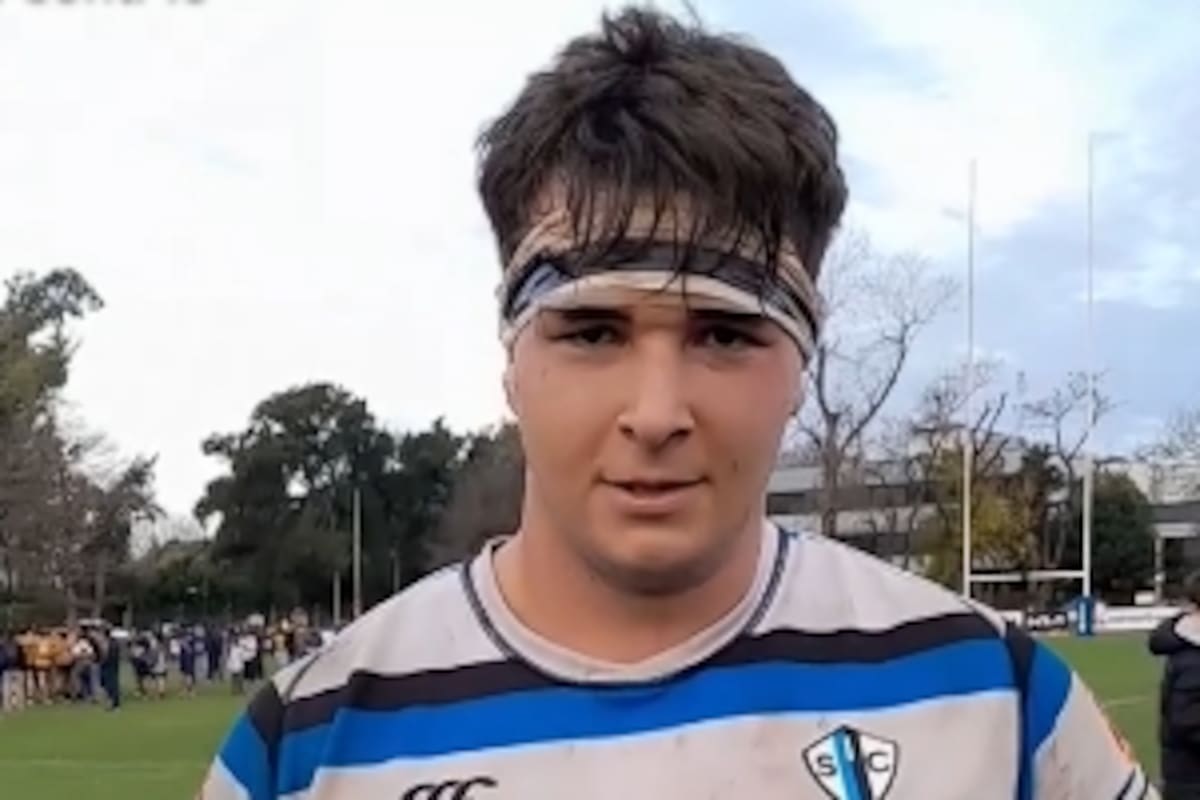 Bautista Viero, segunda línea de SIC, que sufrió una seria lesión durante el partido ante el CASI