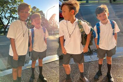 Bautista y Beltrán comenzaron la escuela (Foto Instagram @pampitaoficial)