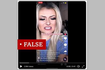 Una usuaria de TikTok creó un video sobre cómo fue "implantada con un microchip" y llamó la vacuna la "señal de la bestia".
