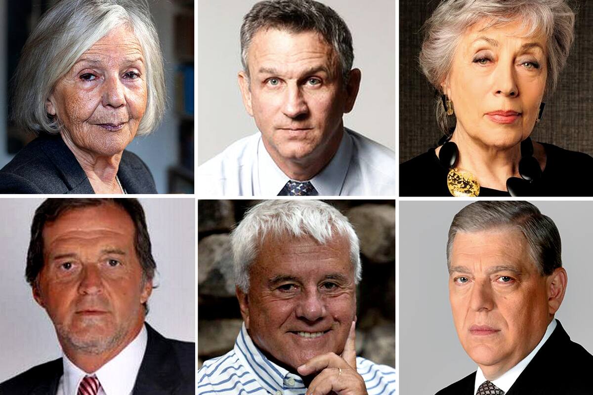 Beatriz Sarlo, Fernán Saguier, Norma Morandini, Eduardo van der Kooy, Fernando Bravo y Santo Biasatti