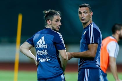 Beccacece y Scaloni, juntos en la selección argentina, en las semanas previas al Mundial de Rusia