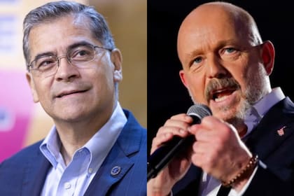 Becerra, a la izquierda, y Hilton, a la derecha, disputaran las elecciones para suceder a Gavin Newsom como gobernador de California