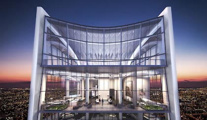 En la torre, que es uno de los edificios más altos del mundo, hay 10 penthouses que coronan la altura