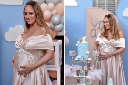 Belén Francese lució un vestido estilo princesa de raso con detalles de diamantes para aportarle más brillo