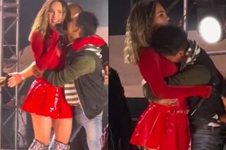 Un fan se subió al escenario en un show de Belinda y generó preocupación por su seguridad