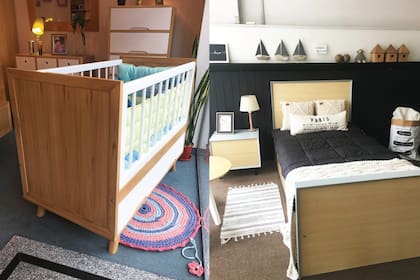 Izquierda: muebles para chicos en Belli Kids. Derecha: la deco de El Corral.