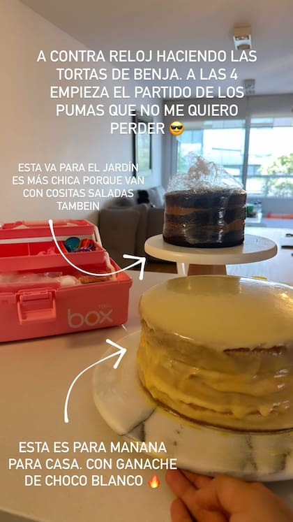 Belu Lucius mostró parte de su día: cuidó a su hijo mayor y preparó las tortas para el cumpleaños del menor (Foto: Instagram/@belulucius)