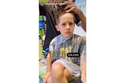 Benicio, el hijo menor de Pampita Y benjamín Vicuña tuvo que pasar por la peluquería, algo que no habría querido hacer