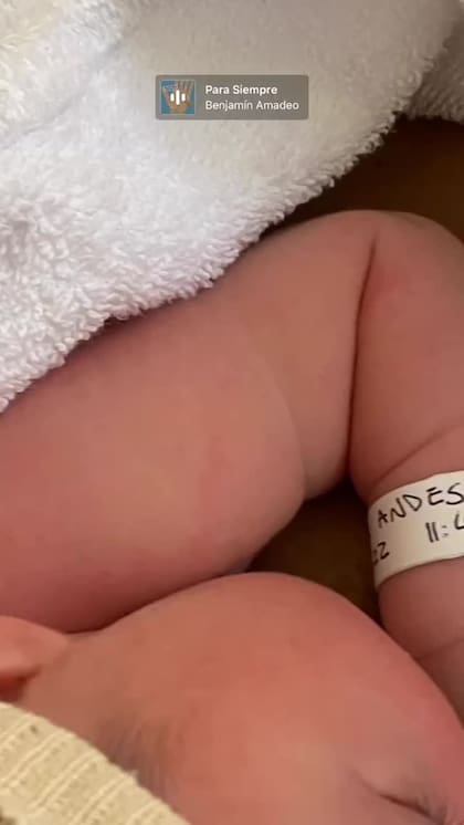 Benjamín Amadeo publicó la primera foto de Andes, su primera hija