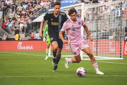 Benjamín Cremaschi, uno de los argentinos que viste la camiseta de Inter Miami, durante el partido ante Philadephia Union