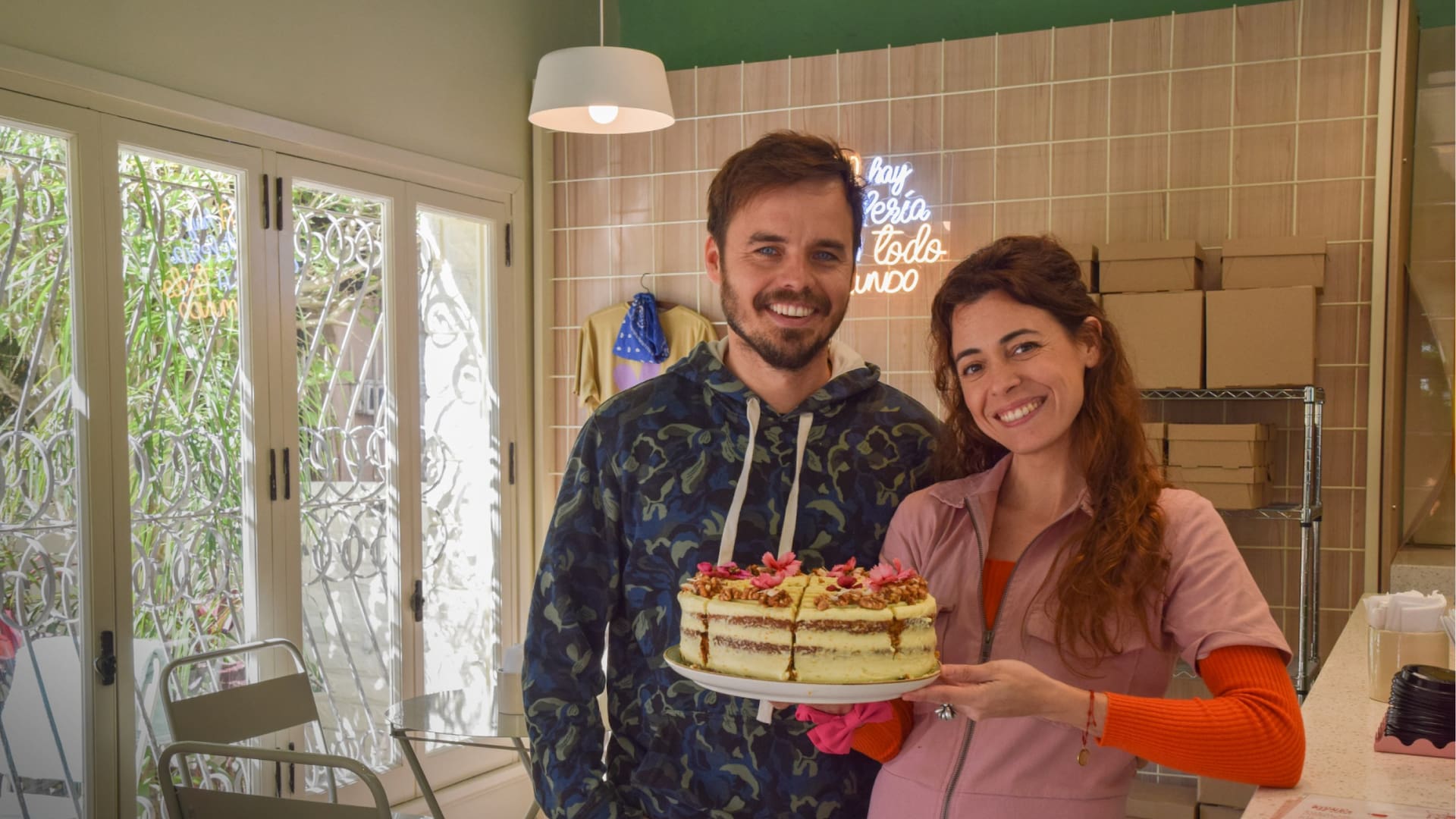 Benjamín Rojas y su pareja Martina Sánchez Acosta.