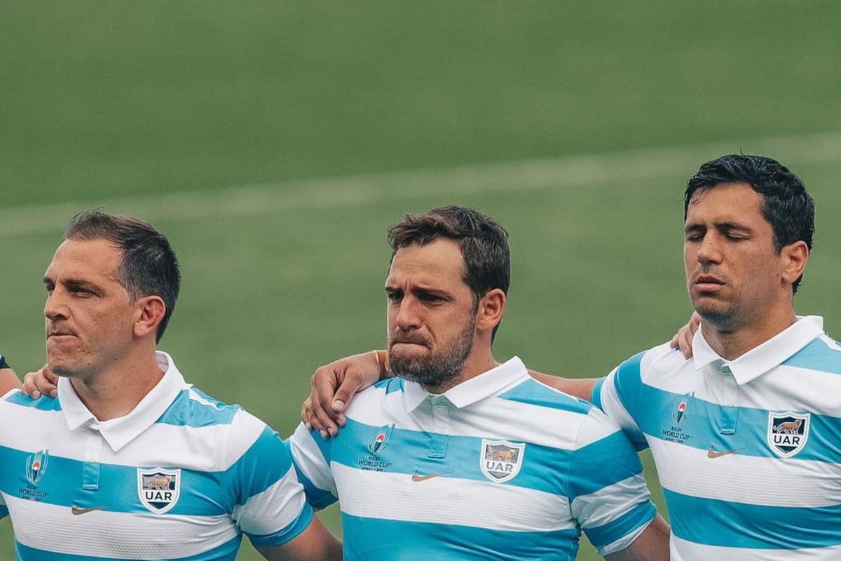 Benjamín Urdapilleta, Nicolás Sánchez y Matías Moroni durante el Mundial de Japón. Foto: Instagram