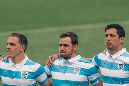 Benjamín Urdapilleta, Nicolás Sánchez y Matías Moroni durante el Mundial de Japón. Foto: Instagram