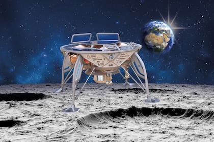 Una simulación de la sonda en la Luna