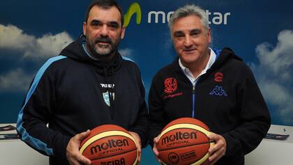 Bernardo Murphy, de Hispano Americano, y Julio Lamas, de San Lorenzo, los técnicos del partido inaugural de la temporada 2016/17