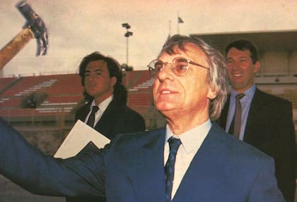 Bernie Ecclestone en una de sus visitas al autódromo Gálvez, en tiempos en los que Tornello y McGough organizaban el GP de Argentina
