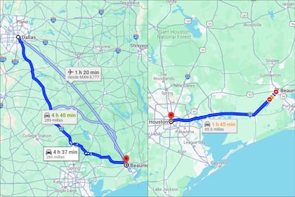 Beumont está a menos de dos horas de Dallas y Houston