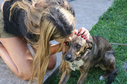 Bianca Belluschi, de 19 años, es la fundadora de Patitas al Rescate, una organización que rescata perros y gatos en situación de abandono. En la foto, se encuentra junto a su perrita Cuba.