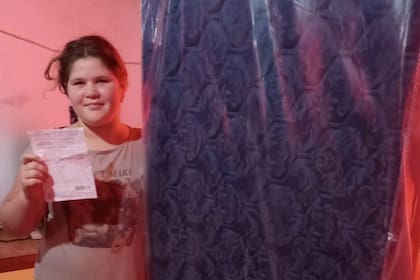Bianca con su nuevo colchón