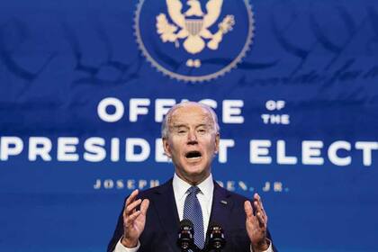 Biden, ayer, en un discurso en Wilmington