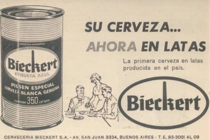 Bieckert fue la primera cerveza que se vendió en latas en la Argentina