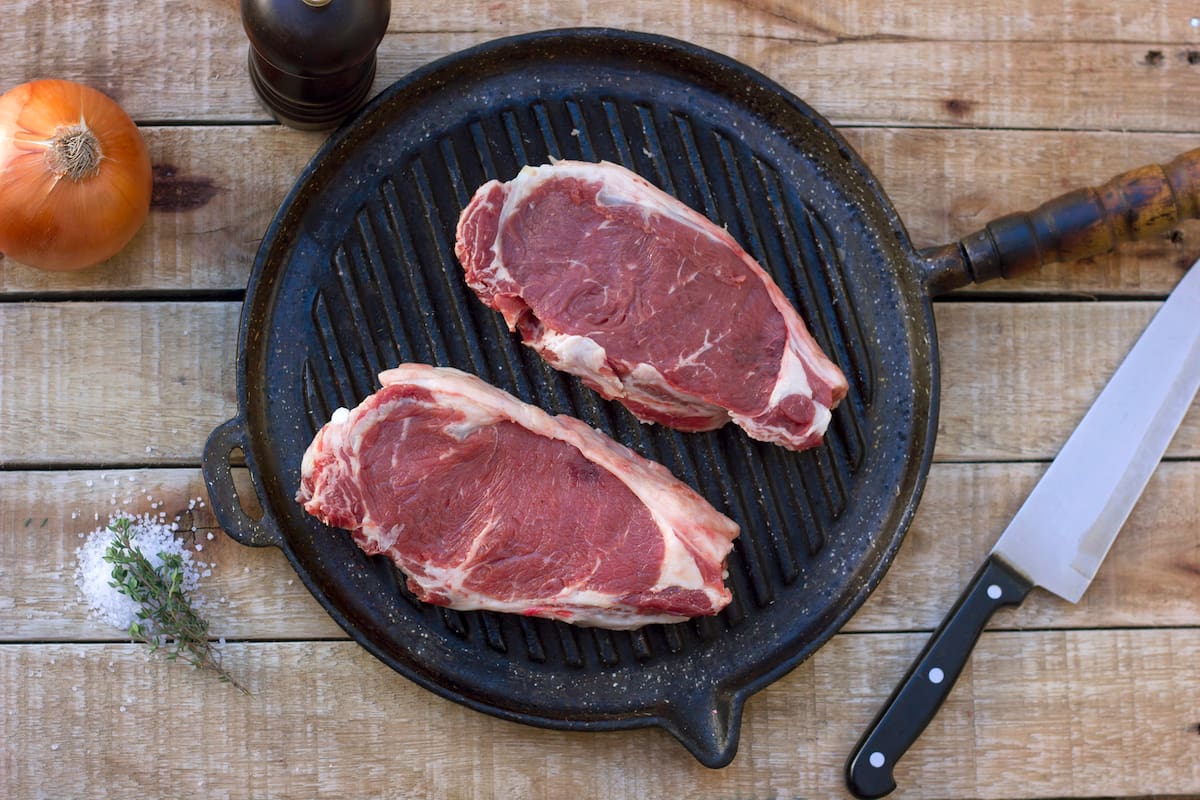 Bife angosto listo para llegar al fuego