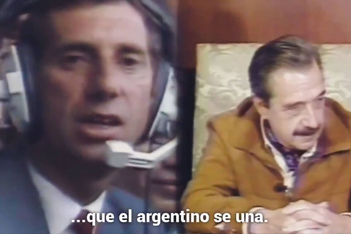 Bilardo y Alfonsín dialogan tras la consagración argentina en México 86