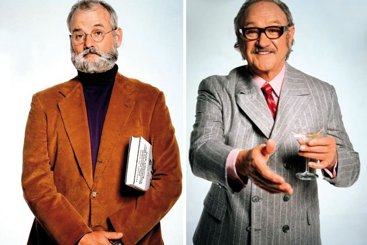 Bill Murray como el neurólogo Raleigh St. Claire y Gene Hackman como Royal O’Reilly Tenenbaum, el patriarca de Los excéntricos Tenembaums, el film de Wes Anderson