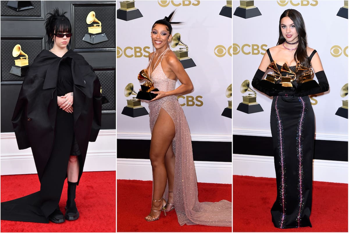 Billie Eilish, Doja Cat y Olivia Rodrigo, en la alfombra roja de los Grammy