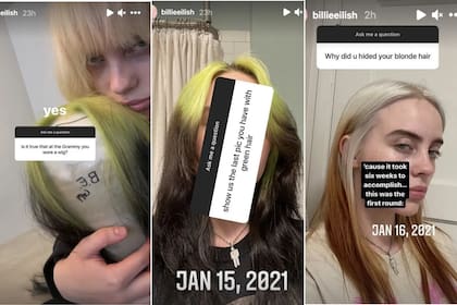 Billie Eilish mostró el proceso para su cambio de look